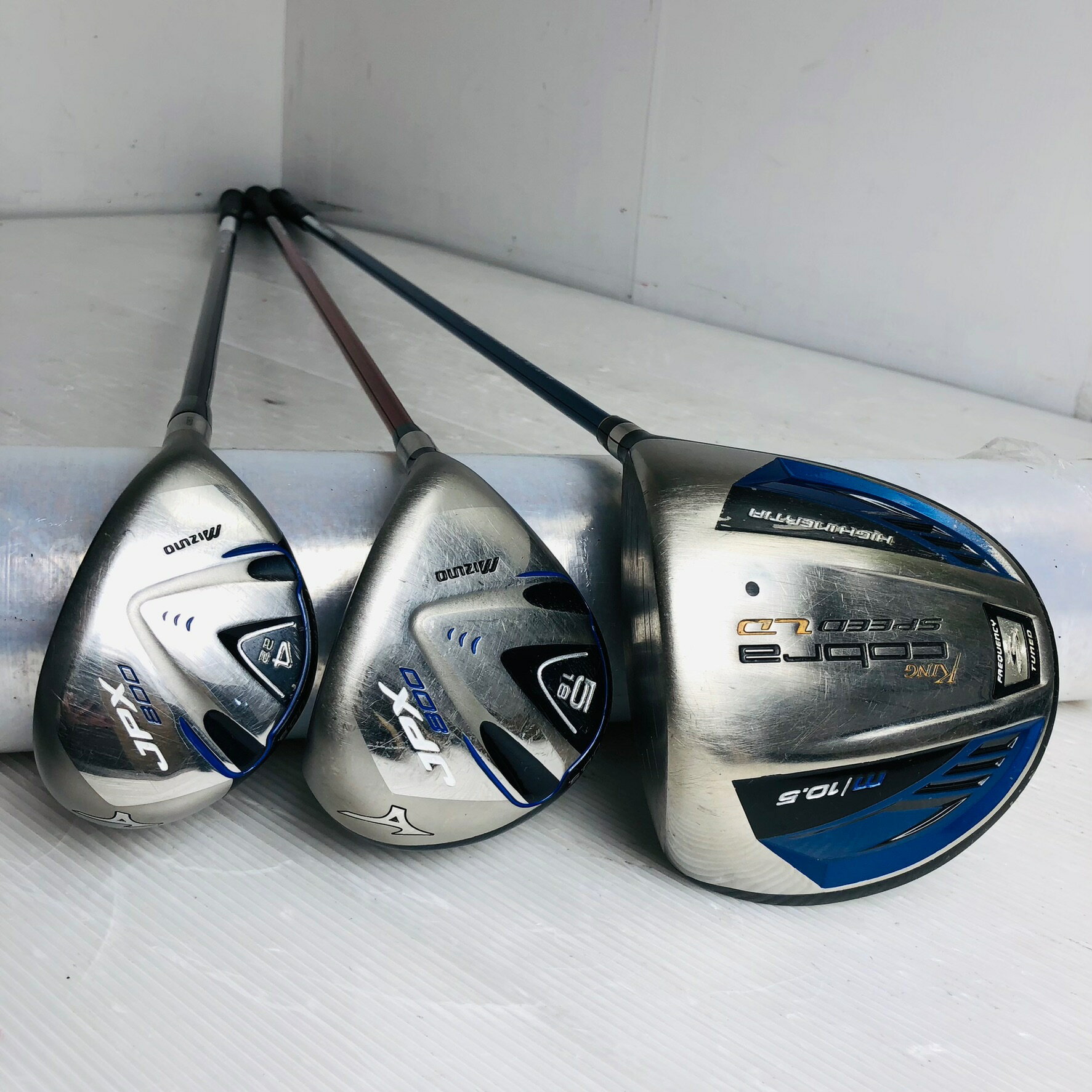 【保証付】【中古】キャディバッグ付 Cobra コブラ MIZUNO ミズノ JPX ゴルフクラブ フルセット ゴルフセット クラブセット メンズ 初心者 入門 右利き パター付 安価 85Y-17