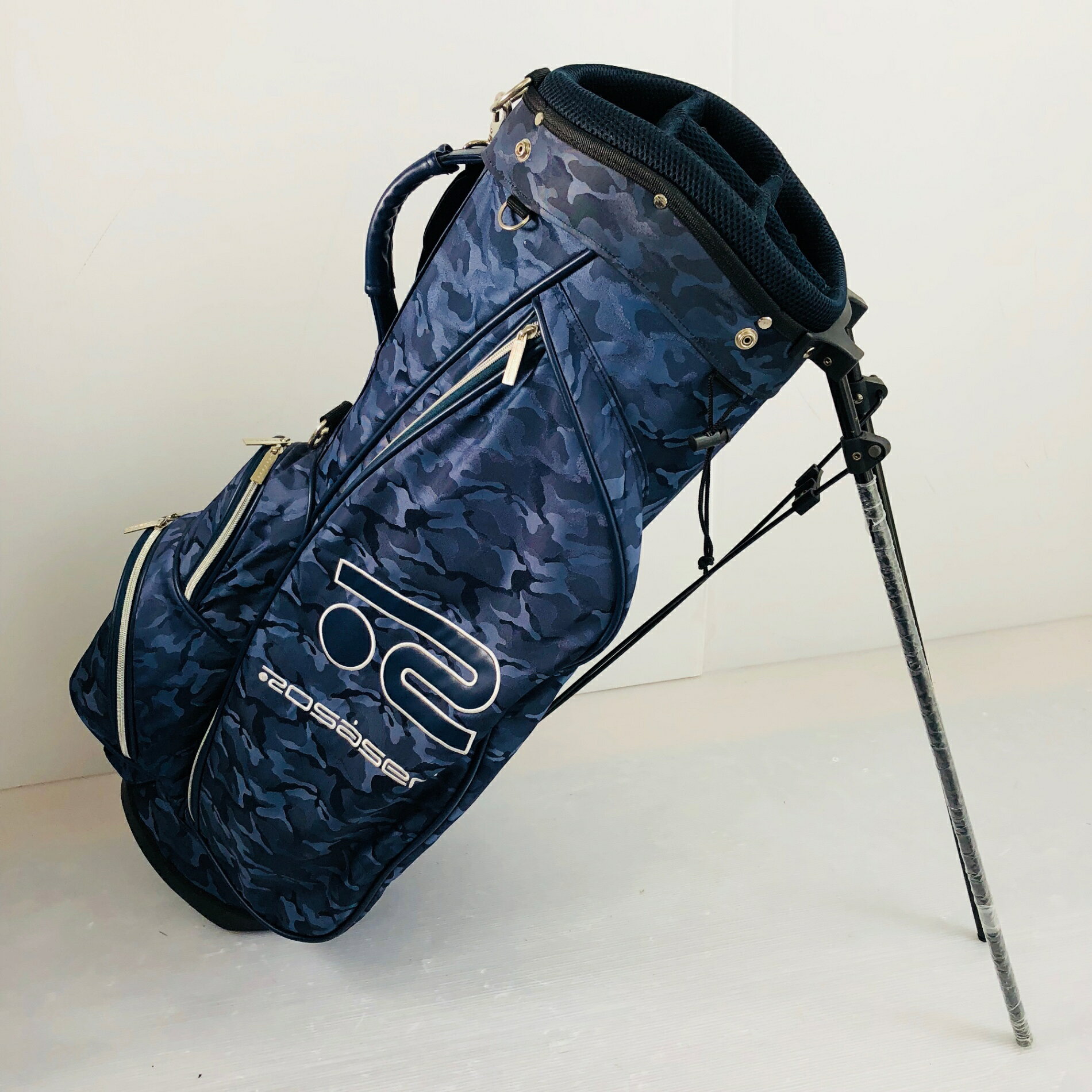 【中古】 Rosasen ロサーセン カモフラ柄 スタンドタイプ 9型 キャディバッグ ゴル...