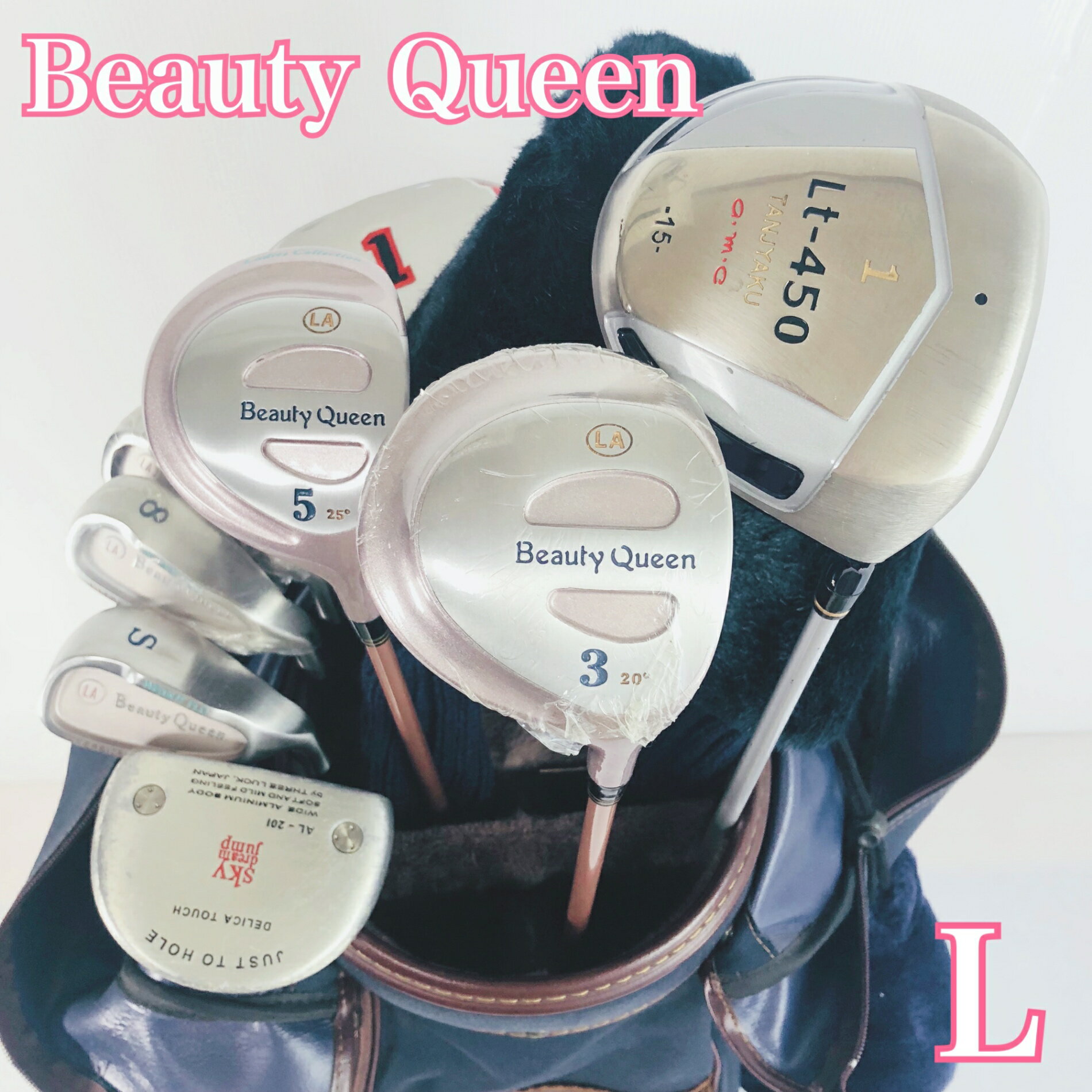 Rakuten - 【保証付】【中古】 レディース Beauty Queen ビューティークイーン amc アメリカン倶楽部 ゴルフクラブセット ゴルフセット クラブセット 初心者 入門 右利き パター付 安価 83Y-98