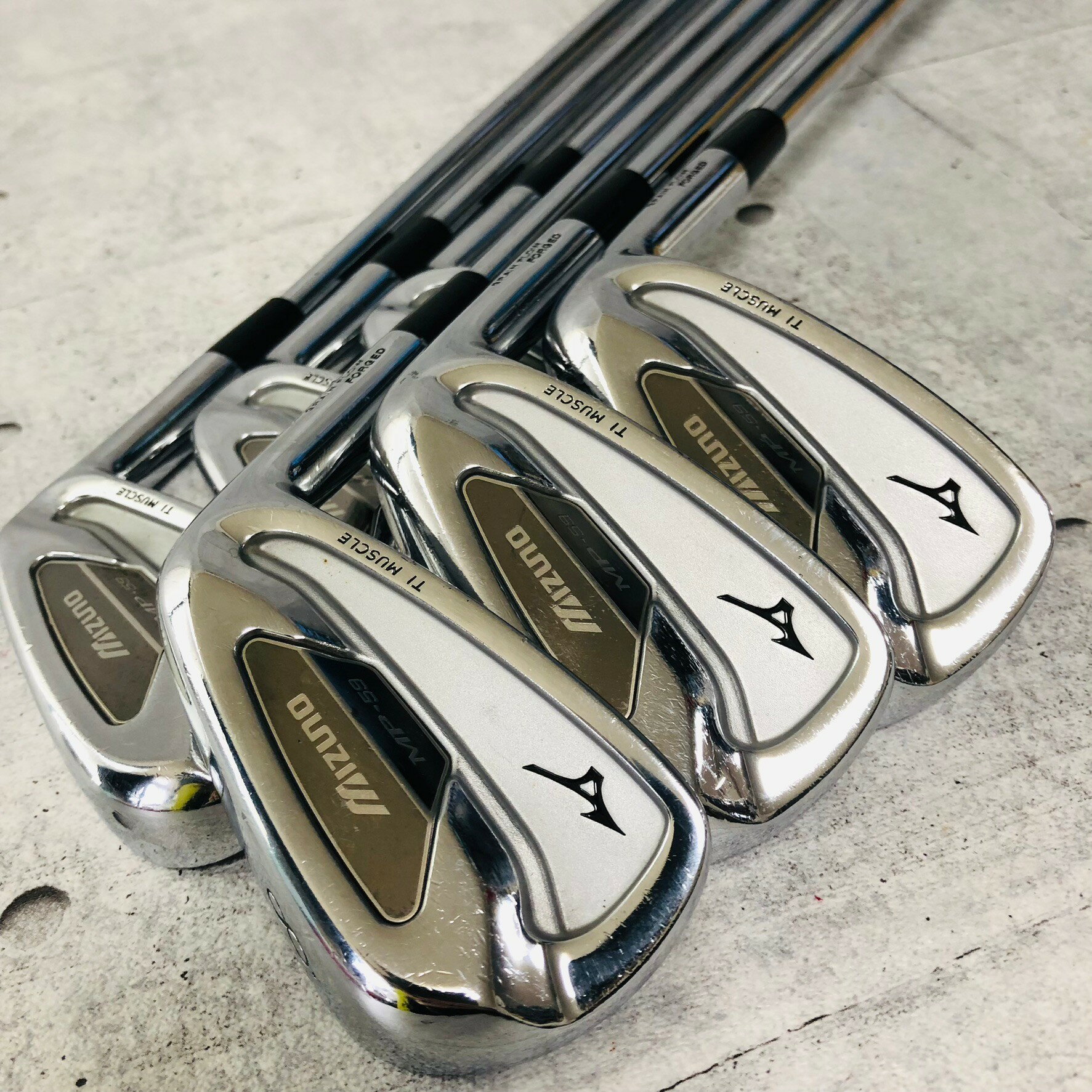 乐天商城 - 【保証付】【中古】 MIZUNO ミズノ MP-59 FORGED フォージド Ti MUSCLE チタン・マッスル 6本 アイアン メンズ ゴルフ クラブ セット 初心者 入門 右利き
