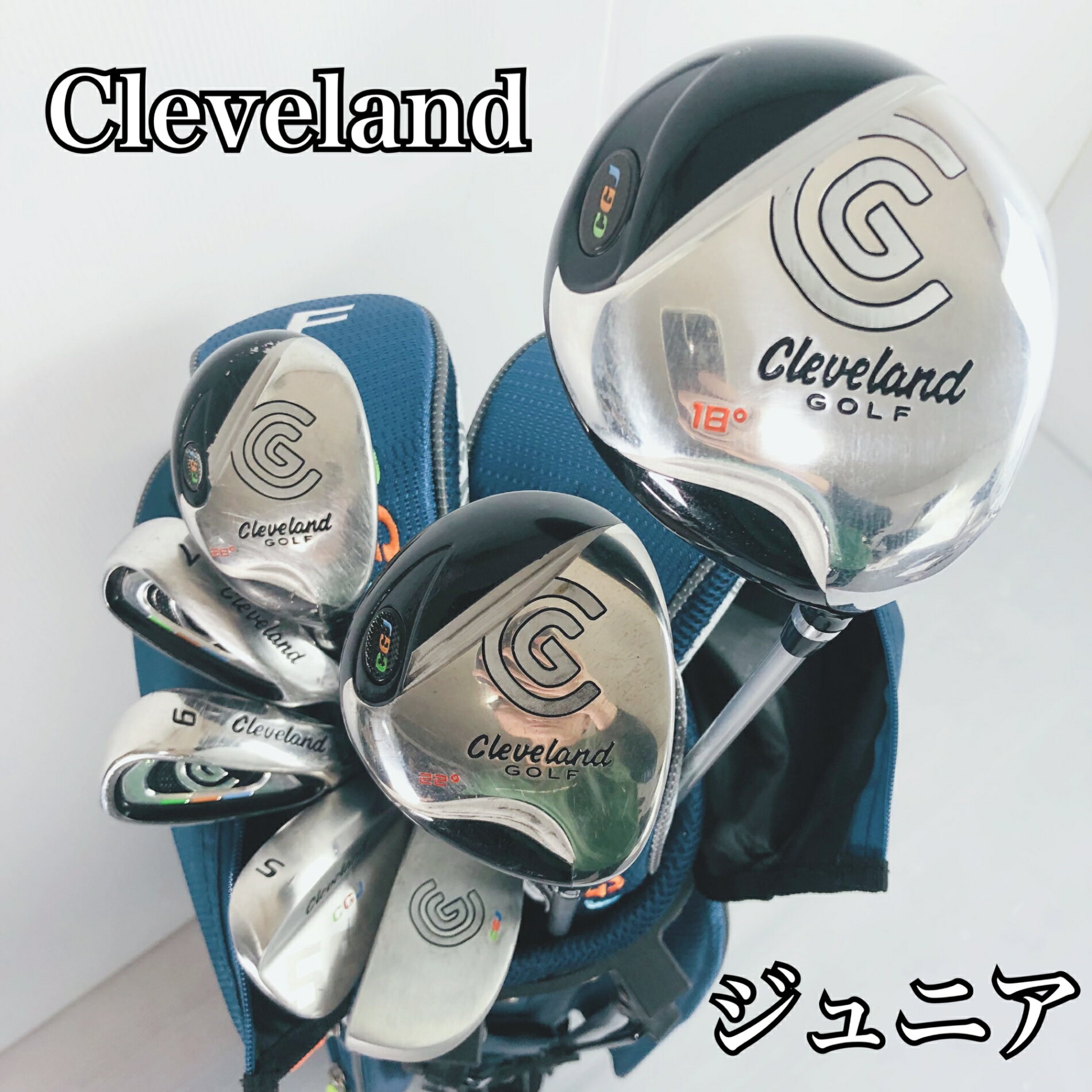 乐天商城 - 【保証付】【中古】ジュニア Cleveland クリーブランド CGJ ゴルフ クラブ セット 子供 初心者 入門 バッグ付き 右利き パター付 86Y-2