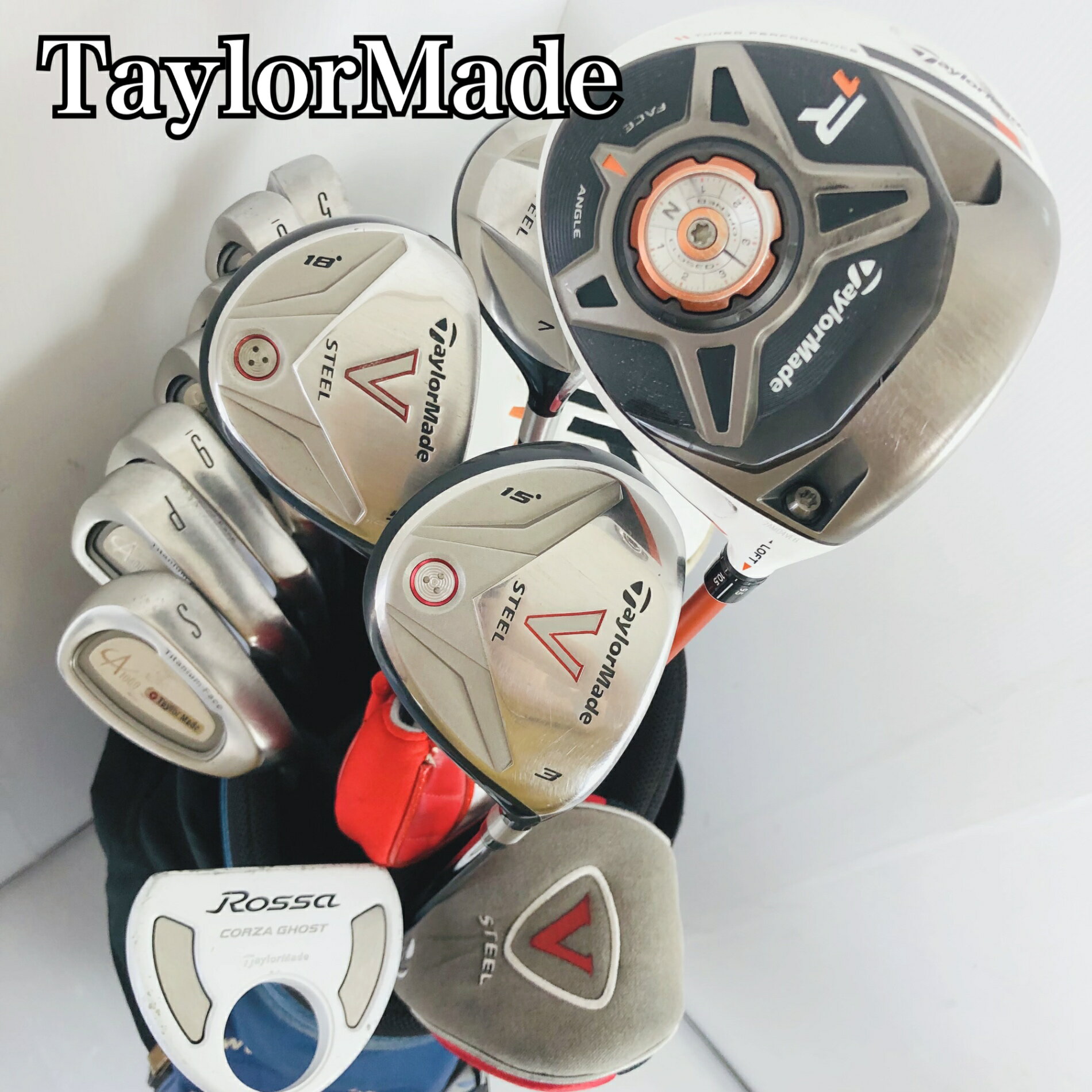 樂天商城 - 【保証付】【中古】キャディバッグ付 TaylorMade テーラーメイド R1 V STEEL ゴルフクラブ フルセット ゴルフセット クラブセット メンズ 初心者 入門 右利き パター付 安価 85Y-77