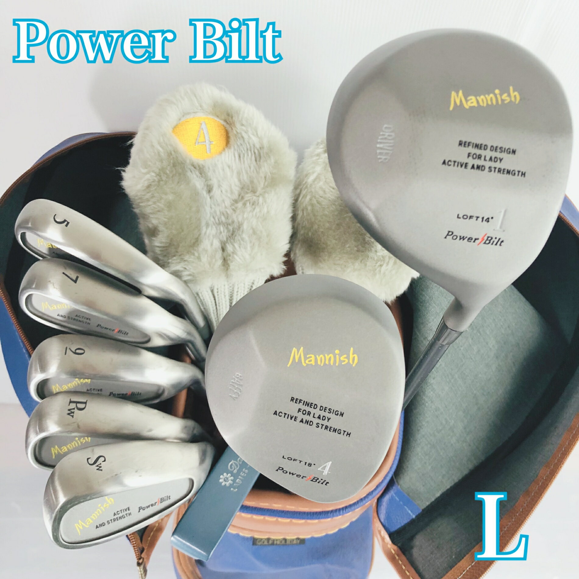 乐天商城 - 【中古】限定特価 激安 キャディバッグ付 Power Bilt パワービルト Mannish マニッシュ レディース ゴルフセット クラブセット ゴルフクラブ セット 女性用 初心者 入門 右利き パター付 安価 TK-23
