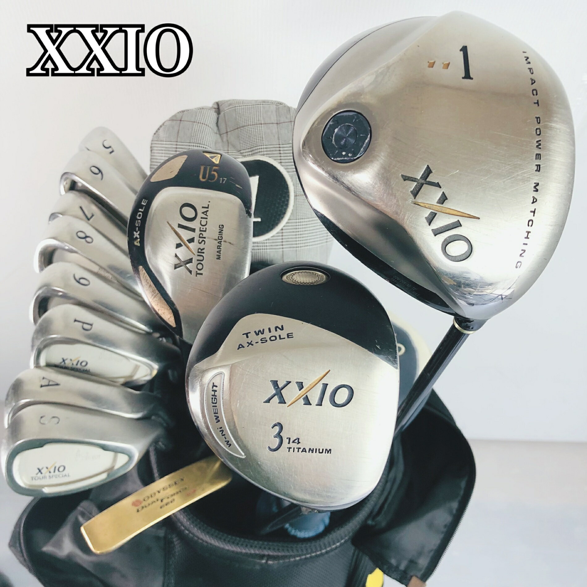 【保証付】【中古】キャディバッグ付 DUNLOP ダンロップ XXIO ゼクシオ ゴルフクラブ フルセット ゴルフセット クラブセット メンズ 初心者 入門 右利き パター付 安価　86Y-10