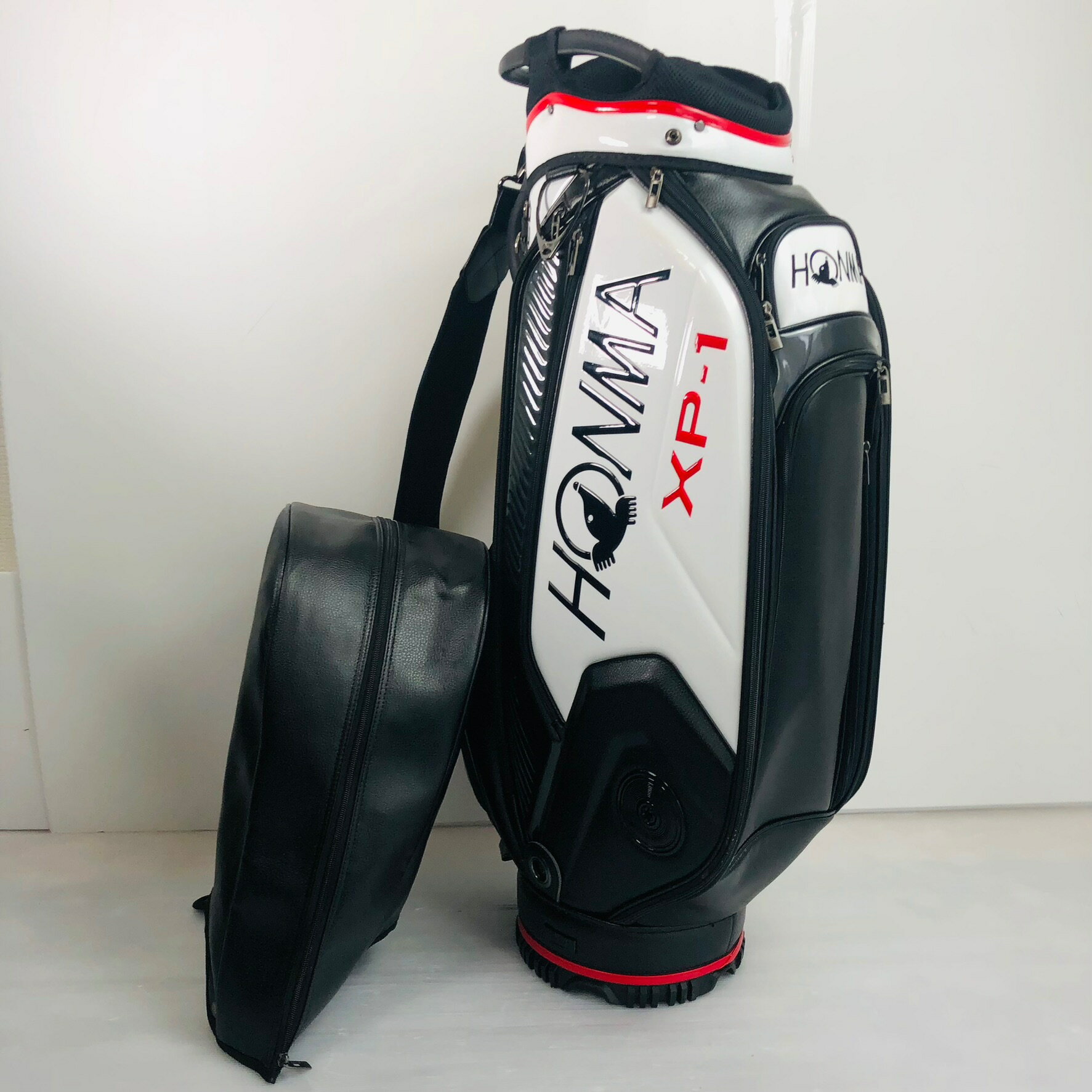【中古】 HONMA ホンマ T// WORLD ツアーワールド 9型 カートタイプ ブラック ホワイト キャディバッグ ゴルフバッグ ゴルフ 初心者 入門
