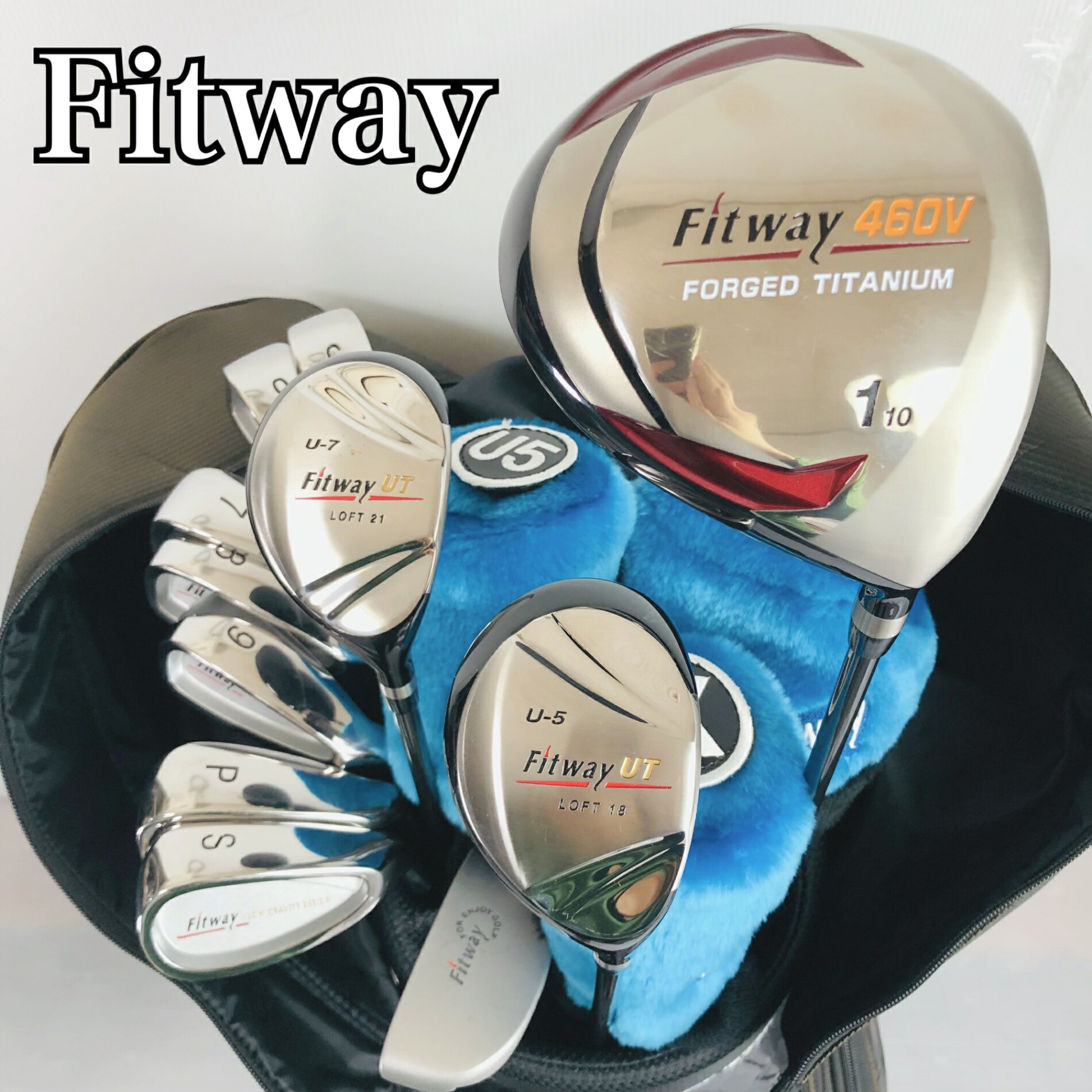 【保証付】【中古】キャディバッグ付 Fitway フィットウェイ adidas アディダス ゴルフクラブ フルセット ゴルフセット クラブセット メンズ 初心者 入門 右利き パター付 安価 86Y-51の商品画像