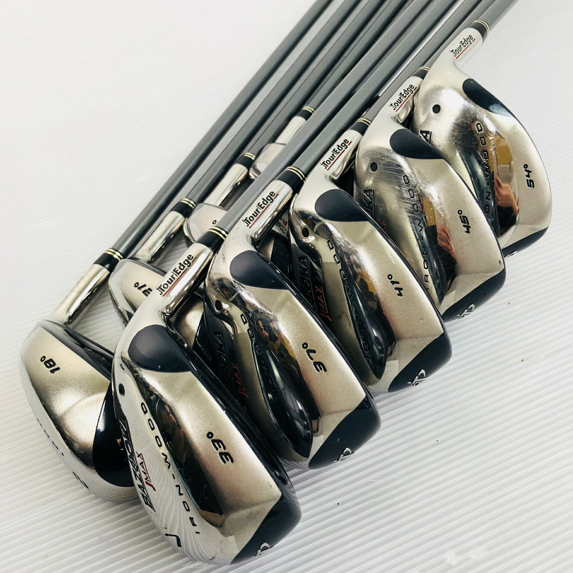 【保証付】【中古】 Tour Edge ツアーエッジ BAZOOKA JMax バズーカ ジェイマックス ハイブリッド 10本 アイアン メンズ ゴルフ クラブ セット 初心者 入門 右利き