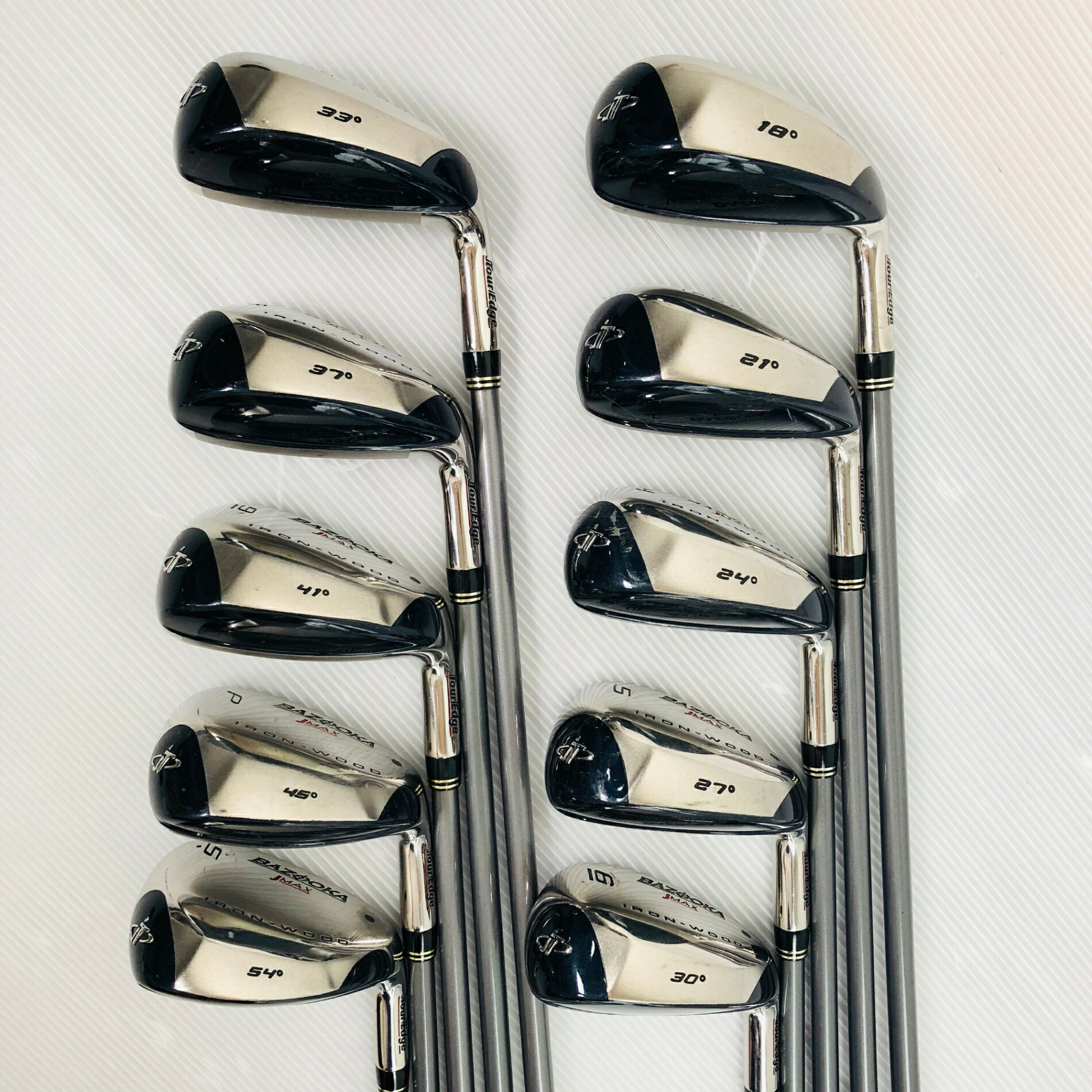 【保証付】【中古】 Tour Edge ツアーエッジ BAZOOKA JMax バズーカ ジェイマックス ハイブリッド 10本 アイアン メンズ ゴルフ クラブ セット 初心者 入門 右利き