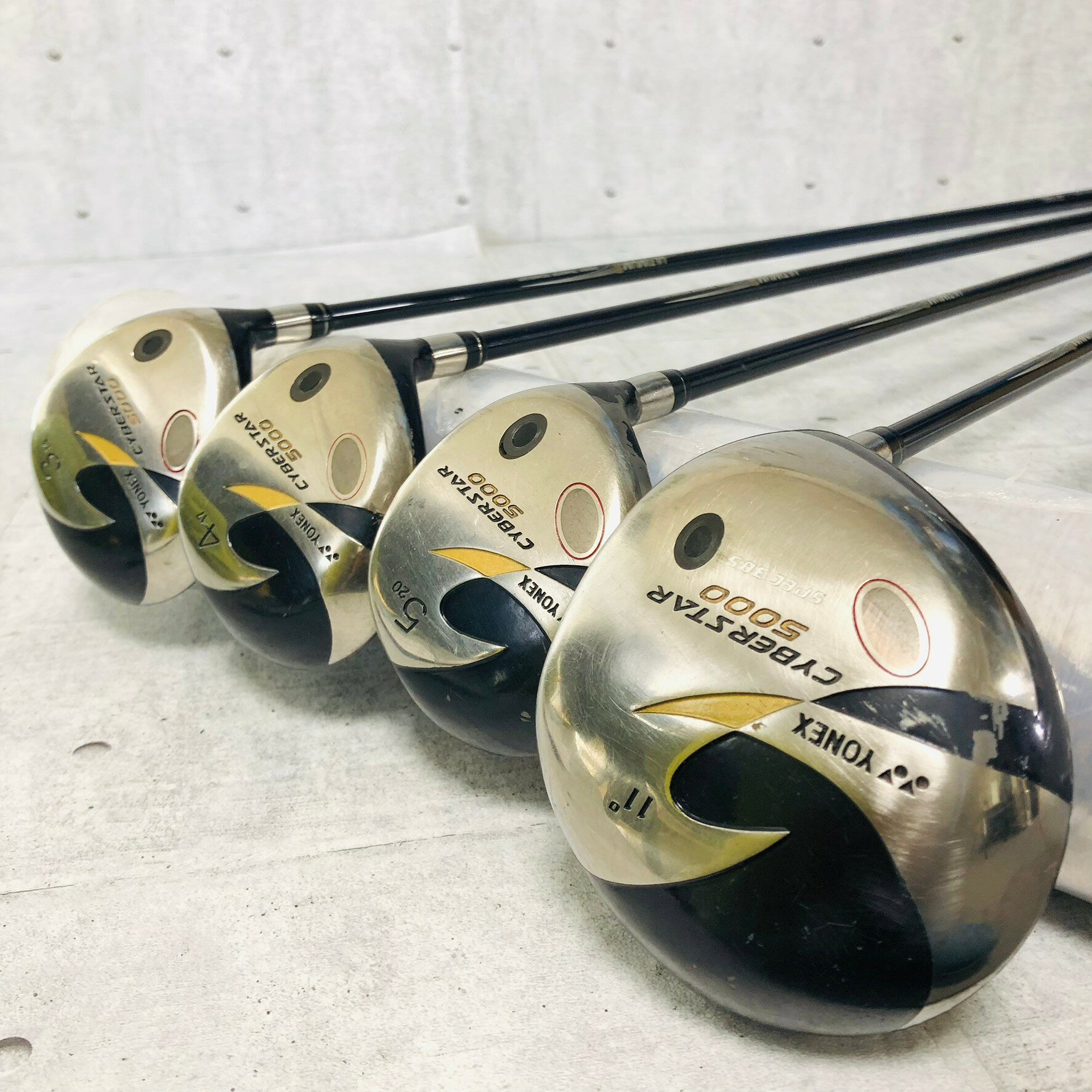 【保証付】【中古】 YONEX ヨネックス CYBERSTAR 5000 サイバースター 1W 1番 3W 3番 4W 4番 5W 5番 4本 メンズ 男女兼用 ゴルフ クラブ ウッド 初心者 入門