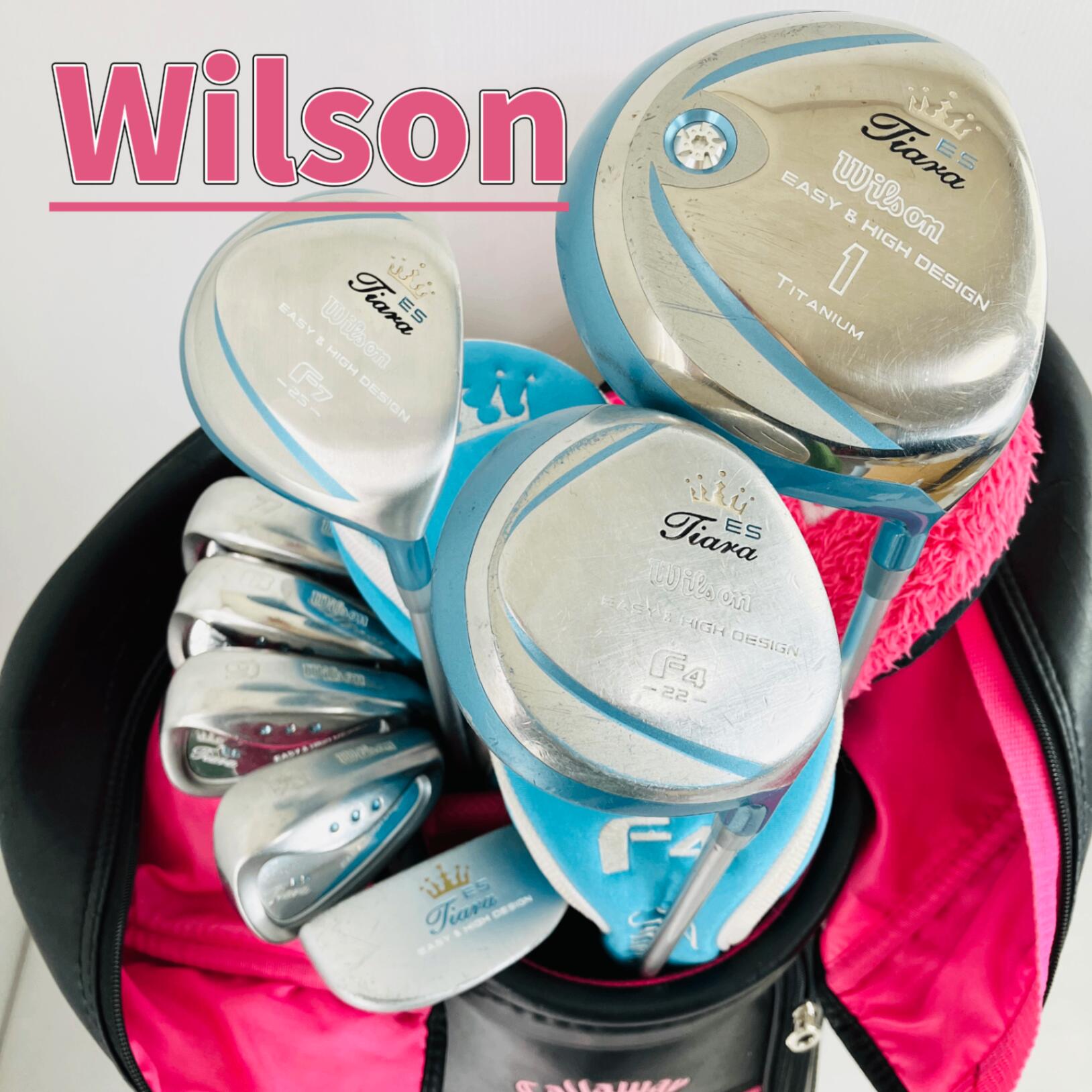 【保証付】【中古】 レディース Wilson ウィルソン Tiara ES ティアラ ゴルフクラブセット ゴルフセット クラブセット 初心者 入門 右利き パター付 安価 88Y-4