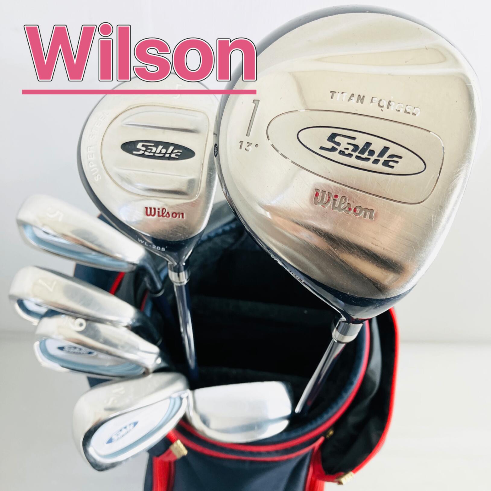 【保証付】【中古】 レディース Wilson ウィルソン Sable セーブル ゴルフクラブセット ゴルフセット クラブセット 初心者 入門 右利き パター付 安価 88Y-10