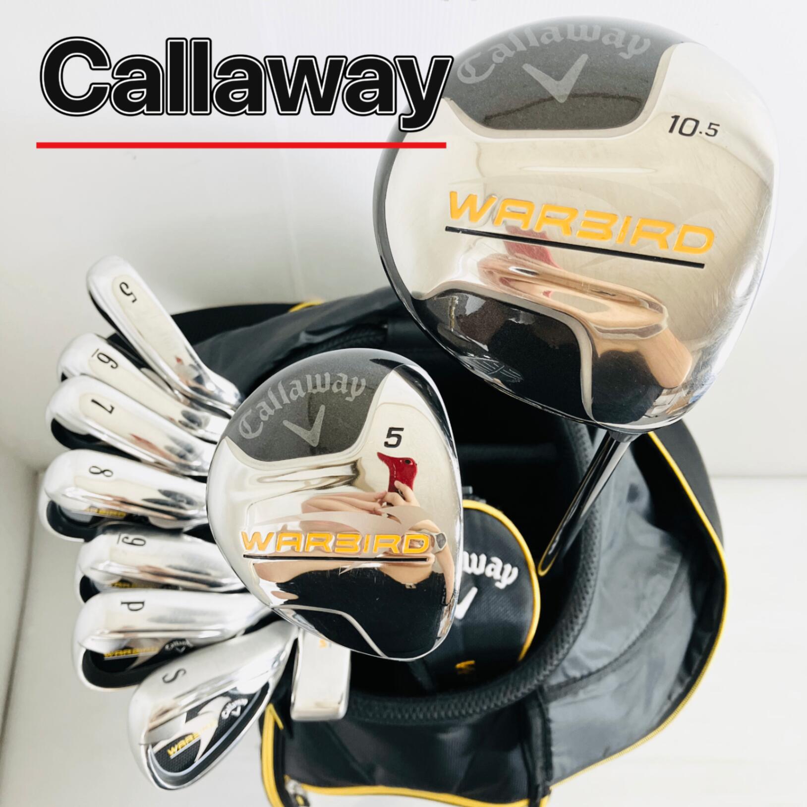 【保証付】【中古】キャディバッグ付 Callaway キャロウェイ WARBIRD ウォーバード ゴルフクラブ フルセット ゴルフセット クラブセット メンズ 初心者 入門 右利き パター付 安価 EC-126