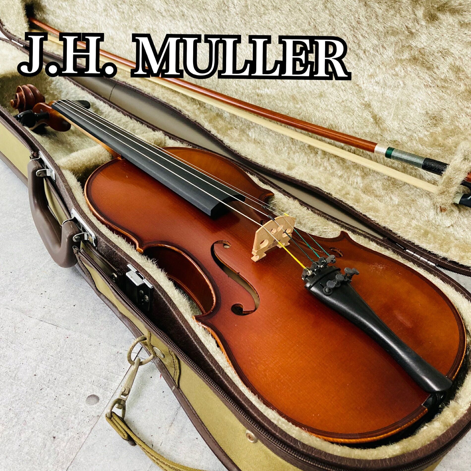 【メーカー】 J.H. MULLER J.H.ミューラー 【カテゴリー】 バイオリン violin 【型番】 No.11 Anno.2006 【サイズ】 4/4 【弓】 K.SUGITO（杉藤） 【ケース】 セミハード(suzuki） 【状態】 本体ランク：C 多少のキズ、汚れあり。 魂柱：立ってます。 弦：多少の劣化あり。 弓：使用感あり。消耗品の為、多少の劣化はございます。気になるようでしたら毛替えしてください。 ケース:ランクC 多少の傷汚れ、シミあり。 ※中古品につき、傷・打痕等、写真に 写りにくい部分や記載以外の傷がある場合がございます。予めご了承くださいませ。 ※弓や弦、タンポなどの消耗品は交換しておりません。保証対象外となります。 ※あくまでUsed品になりますので細かな傷、汚れはございます。画像にてご確認ください。 ※画像にある物が全てです。 S：新品・未使用品 A：非常に状態の良い・美品 B：使用感はあるが目立った傷や汚れのない・良品 C：目につくような傷や汚れがある・一般的な中古品 D：使用するのに問題はないが記載すべき傷、汚れや凹みなどがある ★確認必須事項★ ※商品状態の感じ方には個人差がありますので、“中古品”という事をご理解いただき、神経質な方のご購入はご遠慮ください。 ※沖縄への発送は全て船便となりますので到着まで時間がかかります。 その他、離島など中継料金のかかる地域への発送は追加送料が必要です。 場合によっては発送できない場合もございます。 ※基本発送日は月、水、金曜日になります。 祝日等でイレギュラーが発生することもございます。 GG-6-08712