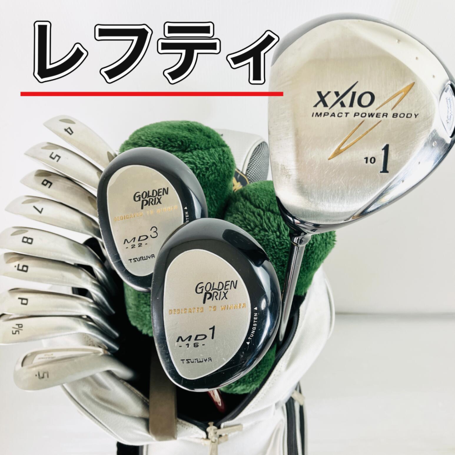 【保証付】【中古】キャディバッグ付 豪華 13本 レフティ 左利き XXIO ゼクシオ TOURSTAGE ViQ ゴルフクラブ フルセット ゴルフセット クラブセット メンズ 初心者 入門 パター付 安価　88Y-77