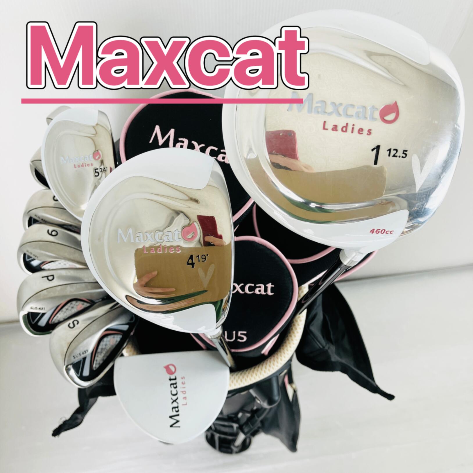 【中古】レディース Maxcat マックスキャット ゴルフクラブセット ゴルフセット クラブセット 初心者 入門 右利き パター付 安価 EC-141