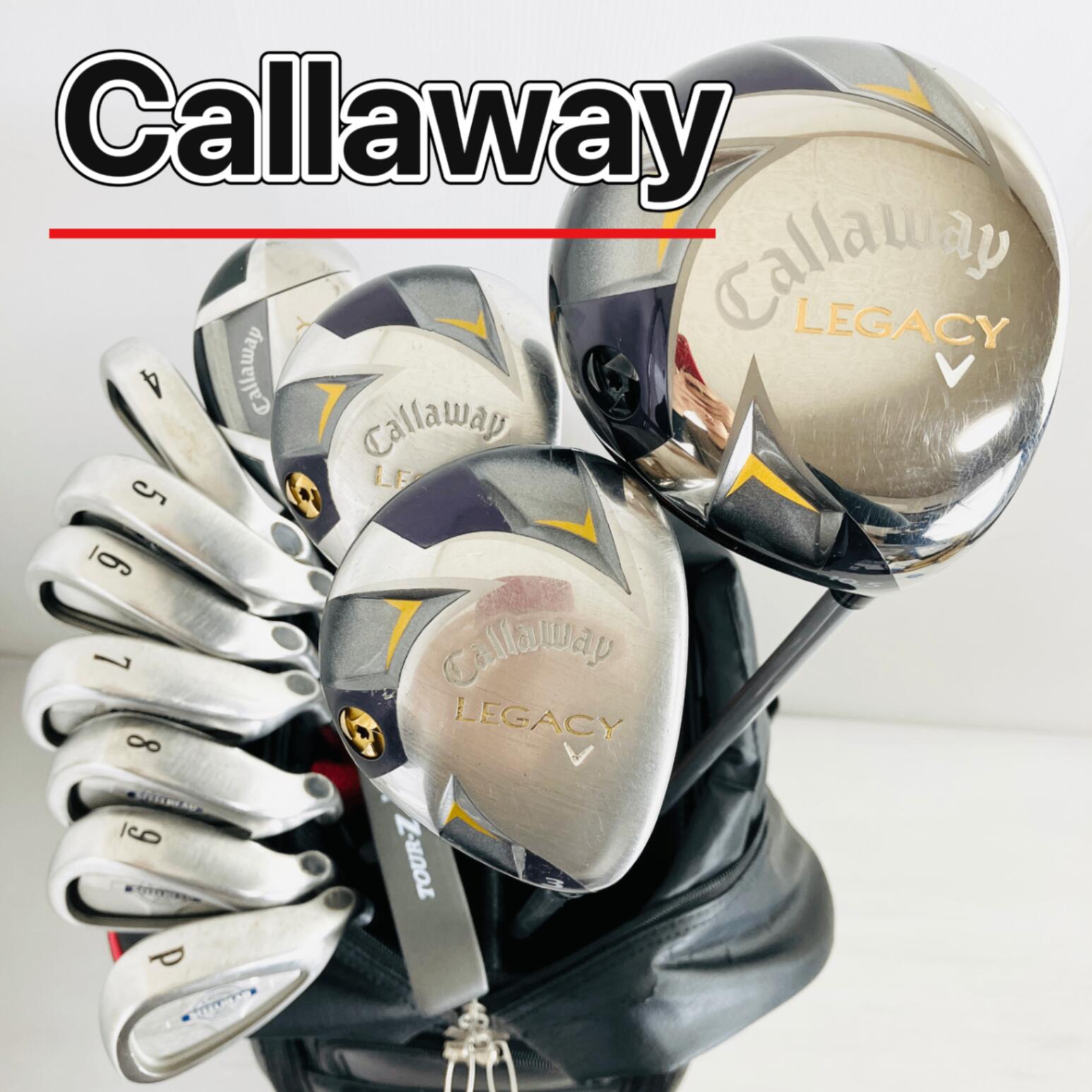 【保証付】【中古】キャディバッグ付 Callaway キャロウェイ LEGACY レガシー ゴルフクラブ フルセット ゴルフセット クラブセット メンズ 初心者 入門 右利き パター付 安価 EC-146
