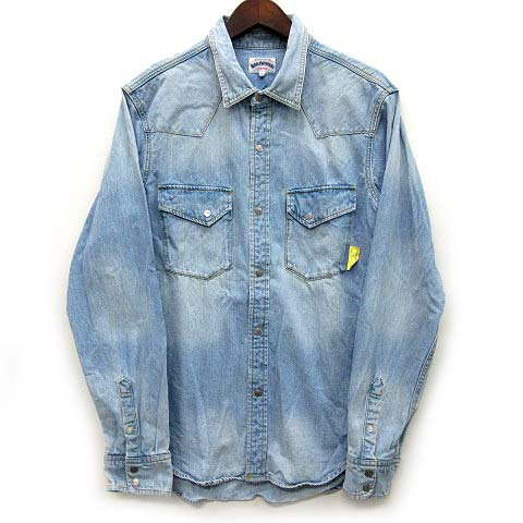 【中古】ワールドワーカーズ WORLD WORKERS デニム ウエスタン シャツ 長袖 ライトインディゴ L MXRN35M メンズ 【ベクトル 古着】 201112 ベクトルイズム