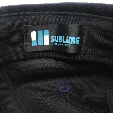 【中古】サブライム SUBLIME ベロア キャップ SB ロゴ 刺繍 ネイビー 紺 メンズ 【ベクトル 古着】 230311