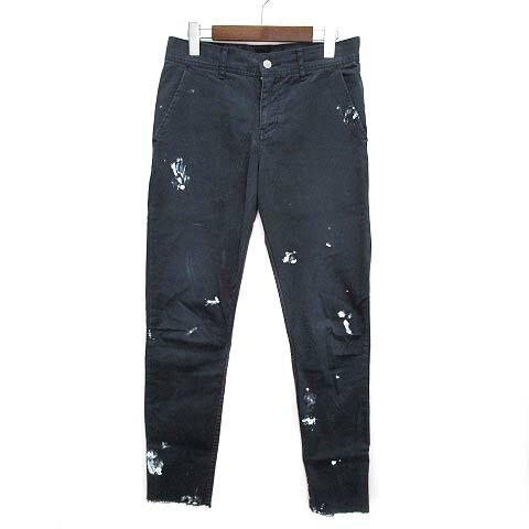 【中古】リサウンドクロージング RESOUND CLOTHING ブラインド トラウザーズ パンツ スーパータイトテーパード ペイント USED加工 Blind TROUSERS PT ネイビー 紺 2 RC5-ST-010 メンズ 【ベクトル 古着】 230407