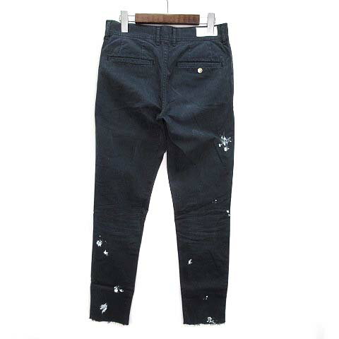 【中古】リサウンドクロージング RESOUND CLOTHING ブラインド トラウザーズ パンツ スーパータイトテーパード ペイント USED加工 Blind TROUSERS PT ネイビー 紺 2 RC5-ST-010 メンズ 【ベクトル 古着】 230407