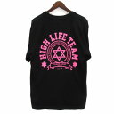 ハイライフ High Life バックプリント Tシャツ 半袖 クルーネック ブラック 黒 L メンズ  230529