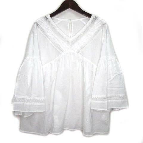 【中古】ビーミングバイビームス B:MING LIFE STORE by BEAMS 2021SS ピンタック レース ブラウス コットン ホワイト 白 S 美品 レディース 【ベクトル 古着】 230726