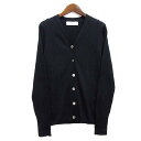 【中古】ノーリーズ ソフィー NOLLEY’S sophi ワイドリブ ストレッチ Vネック カーディガン ウール ネイビー 紺 38 7-0030-5-02-003 レディース 【ベクトル 古着】 230904