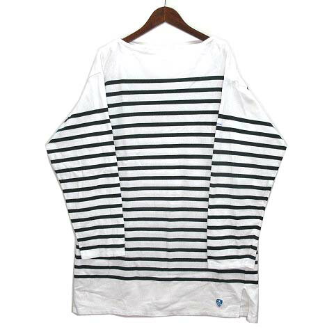 【中古】オーチバル ORCIVAL オーシバル ラッセル ボーダー ビッグシルエット チュニック カットソー 長袖 グリーン ホワイト 7 E22 02195074 美品 レディース 【ベクトル 古着】 231018 【中古】オーチバル ORCIVAL オーシバル ラッセル ボーダー ビッグシルエット チュニック カットソー 長袖 グリーン ホワイト 7 E22 02195074 美品 レディース 【ベクトル 古着】 231018