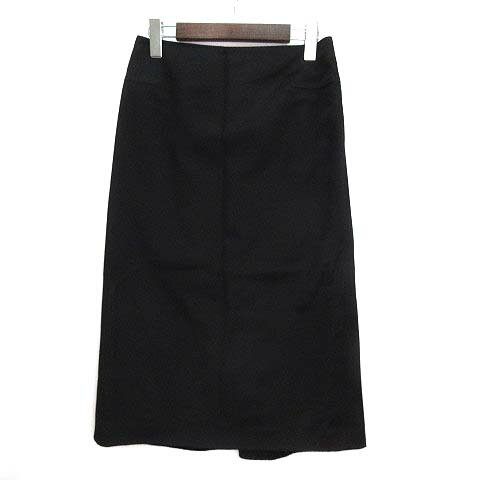 【中古】マックスマーラ MAX MARA 白タグ ウール タイト スカート ミディ丈 ブラック 黒 36 イタリア製 レディース 【ベクトル 古着】 231018