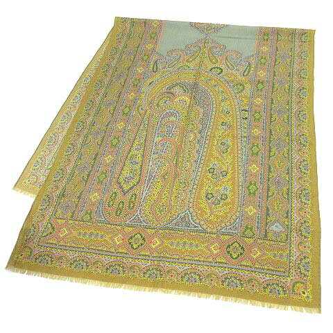 【中古】エトロ ETRO ストール ウール シルク ペイズリー柄 総柄 イエロー 黄 イタリア製 レディース 【ベクトル 古着】 231118 【中古】エトロ ETRO ストール ウール シルク ペイズリー柄 総柄 イエロー 黄 イタリア製 レディース 【ベクトル 古着】 231118