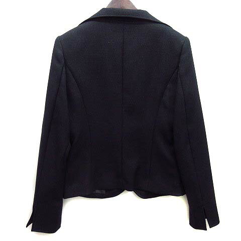【中古】エスプリミュール ESPRITMUR スーツ 上下セットアップ ラメ オープンカラー ジャケット スカート 黒 ブラック 7 春夏 レディース 【ベクトル 古着】 240122