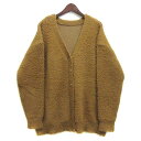 【中古】アズールバイマウジー AZUL by moussy 前後 2WAY Wフェイス ファジーニット カーディガン 長袖 ダークイエロー F レディース 【ベ...