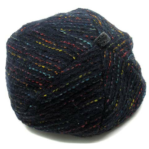 【中古】a soushi 襟立製帽所 ERITATE HAT マーブル ミックス ニット アシンメトリー ベレー帽 帽子 紺 ネイビー レディース 【ベクトル 古着】 240204