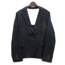 【中古】グローバルワーク GLOBAL WORK テーラード ジャケット 1B ストレッチ 無地 ネイビー 紺 M レディース 【ベクトル 古着】 240214
