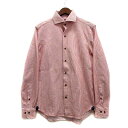 【中古】テットオム TETE HOMME ワイドカラー ストライプ ジャージー シャツ 長袖 レッド 赤 M メンズ 【ベクトル 古着】 240219(4)