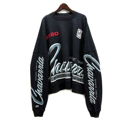 【中古】ウィリーチャバリア WILLY CHAVARRIA オーバーサイズ スウェット トレーナー BOMBER CREW W グレー M メンズ 【ベクトル 古着】 240325