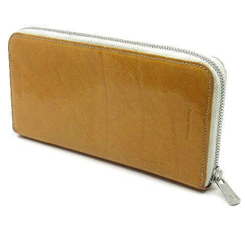【中古】エンダースキーマ Hender Scheme パテントレザー ラウンドファスナー 長財布 long zip purse patent ナチュラル 【ベクトル 古着】 240421