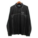 【中古】キャロウェイ CALLAWAY X SERIES プリント 長袖 ジャージー ポロシャツ ブラック 黒 L ゴルフウェア メンズ 【ベクトル 古着】 240425