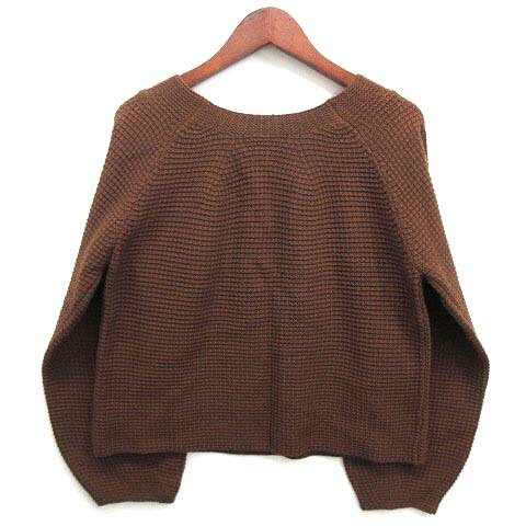 【中古】ティテインザストア TITE IN THE STORE ニット セーター ワッフル ラグラン ショート 長袖 ブラウン 茶 レディース 【ベクトル 古着】 240502