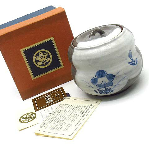 【中古】未使用品 たち吉 橘吉 京焼 清水焼 蓋付 瓢箪 小鉢 蓋物 薬味入 キャンディポット 漬物容器 梅干し入れ キャニスター 【ベクトル 古着】 240504