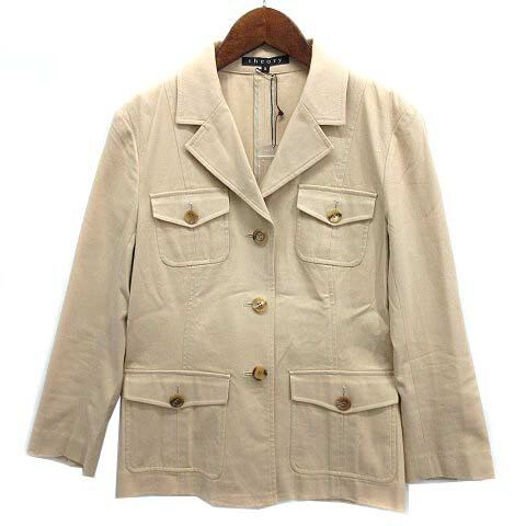 【中古】未使用品 セオリー theory 新品同様 ハンティング ジャケット ストレッチ キャンバス STRETCH CANVAS SHELLY ライトベージュ 2 レディース 【ベクトル 古着】 240514