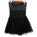 【中古】ダブルスタンダードクロージング ダブスタ DOUBLE STANDARD CLOTHING ヴァニラクチュール VANILLA CoUTURE ベアトップ チュール ミニ スカート ブラック 黒 F レディース 【ベクトル 古着】 240604