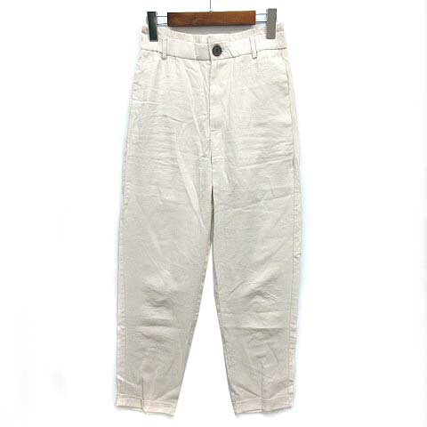 【中古】ザラ ZARA レーヨン テーパード パンツ ウエストゴム ライトベージュ XS レディース 【ベクトル 古着】 240609