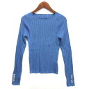 【中古】ストロベリーフィールズ STRAWBERRY-FIELDS リブ ニット セーター 長袖 ボタン ブルー 青 21-17606 レディース 【ベクトル 古着】 240614
