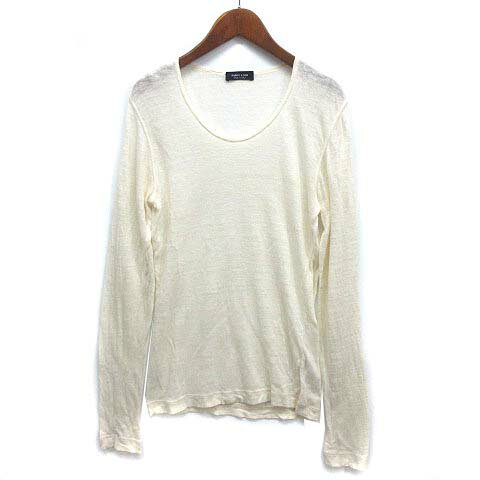 【中古】ファビオロディ FABIO LODI リネン Uネック シアー サマーニット セーター 長袖 アイボリー イタリア製 レディース 【ベクトル 古着】 240702