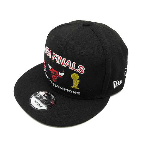 【中古】ニューエラ NEW ERA 9FIFTY NBA FINALS ファイナルズ シカゴ ブルス スナップバック キャップ 帽子 サイドスニーカー刺繍 ブラック 黒 美品 メンズ 【ベクトル 古着】 240711