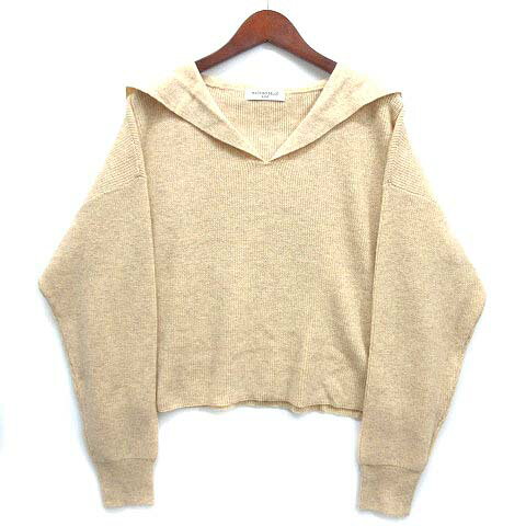 【中古】マドモアゼルロぺ MADEMOISELLE ROPE セーラーカラー ショート ニット プルオーバー 長袖 セー..