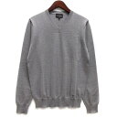 【中古】エンポリオアルマーニ EMPORIO ARMANI ハイゲージ ウール ニット Vネック セーター 長袖 ワンポイント 8N1M41 1M67Z 2020AW グレー 48 新品同様 メンズ 【ベクトル 古着】 240913