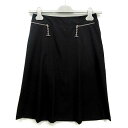 【中古】エルメス HERMES 2021SS シェーヌダンクル ジップ ウール スカート 膝丈 ブラック 黒 36 レディース 【ベクトル 古着】 241021