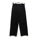 【中古】エルメス HERMES 2022AW ウール ジャージー センタープレス ワイド パンツ ハイウエスト ブラック 黒 34 2H0411DM レディース...